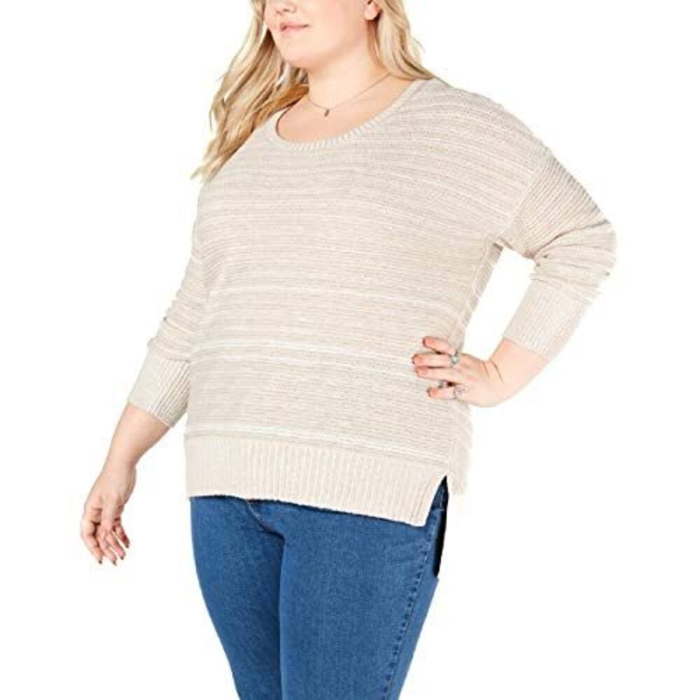Style & Co Plus Size High Low Drop Shoulder Sweater